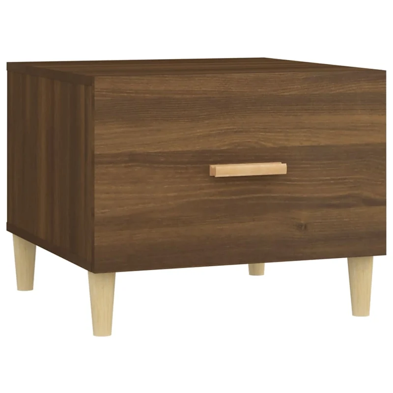 Lot de 2 tables de chevets avec tiroir 2 50 x 50 x 40 cm bois d'ingénierie marron DEC040364