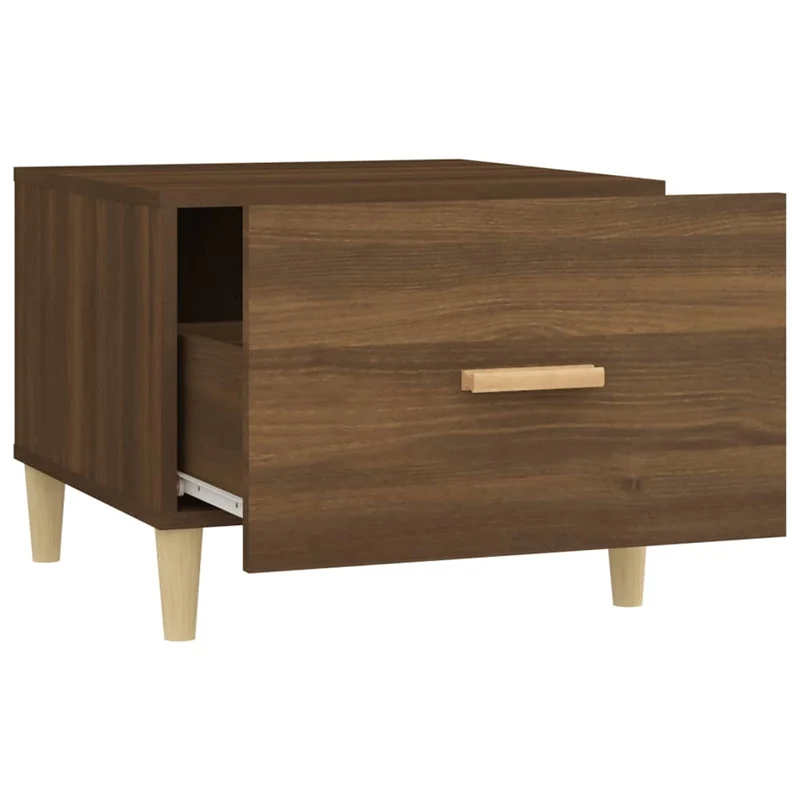 Lot de 2 tables de chevets avec tiroir 2 50 x 50 x 40 cm bois d'ingénierie marron DEC040364