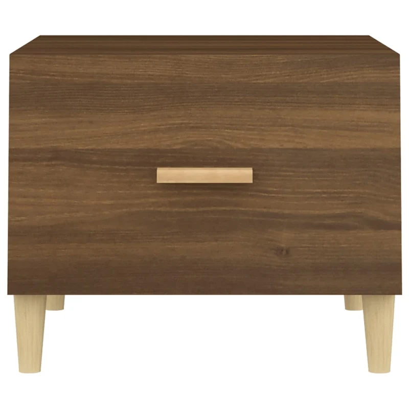 Lot de 2 tables de chevets avec tiroir 2 50 x 50 x 40 cm bois d'ingénierie marron DEC040364