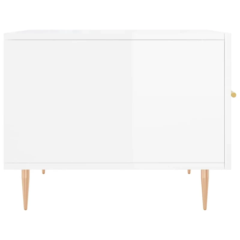 Lot de 2 tables basses d'appoint avec tiroir 50 x 50 x 40cm bois d'ingénierie blanc et fer DEC040335