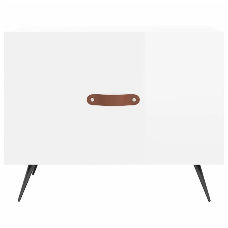 Lot de 2 tables basses d'appoint avec tiroir 50 x 50 x 40cm bois d'ingénierie blanc et fer DEC040334