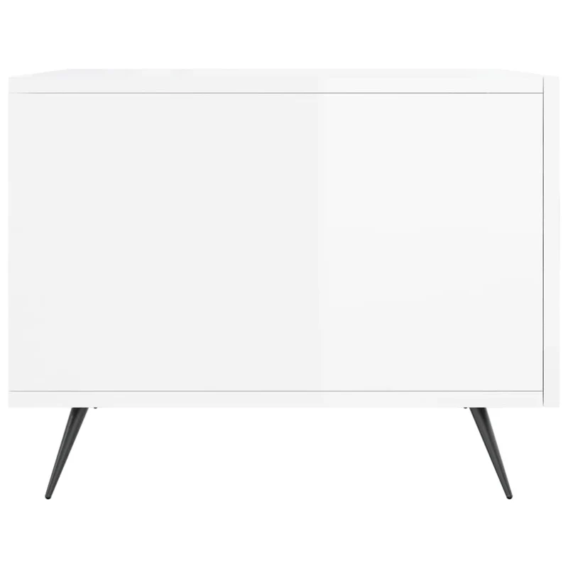 Lot de 2 tables basses d'appoint avec tiroir 50 x 50 x 40cm bois d'ingénierie blanc et fer DEC040334