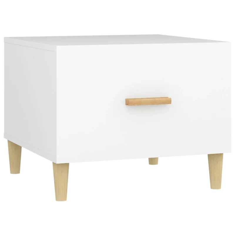 Lot de 2 tables de chevets avec tiroir 50 x 50 x 40 cm bois d'ingénierie blanc DEC040311