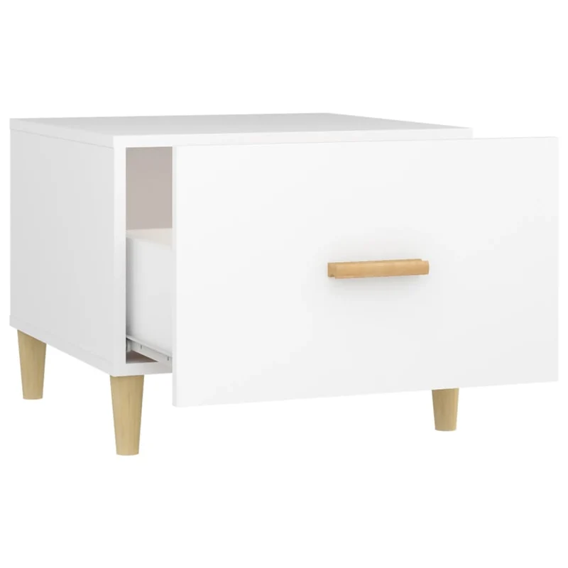 Lot de 2 tables de chevets avec tiroir 50 x 50 x 40 cm bois d'ingénierie blanc DEC040311