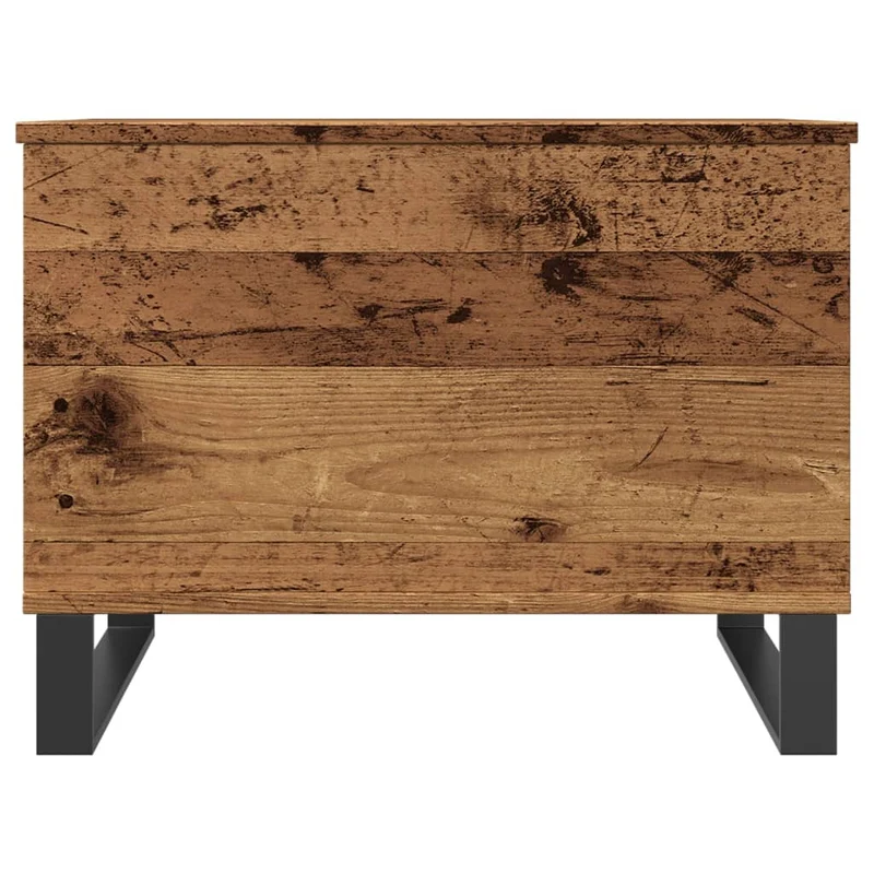 Table basse avec plateau relevable 60 x 44,5 x 45 cm bois d'ingénierie marron effet vieilli et métal DEC040208