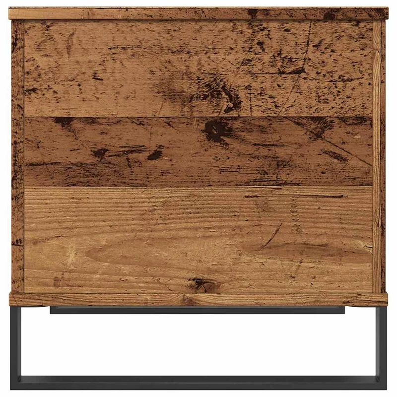 Table basse avec plateau relevable 60 x 44,5 x 45 cm bois d'ingénierie marron effet vieilli et métal DEC040208