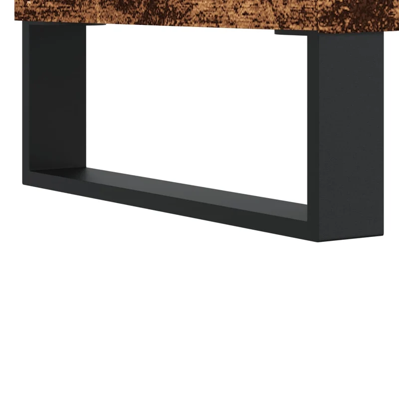 Table basse avec plateau relevable 60 x 44,5 x 45 cm bois d'ingénierie marron effet vieilli et métal DEC040208
