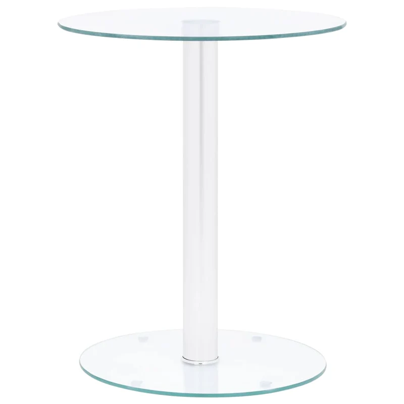 Table basse hauteur 50 cm verre trempé transparent et aluminium DEC040187