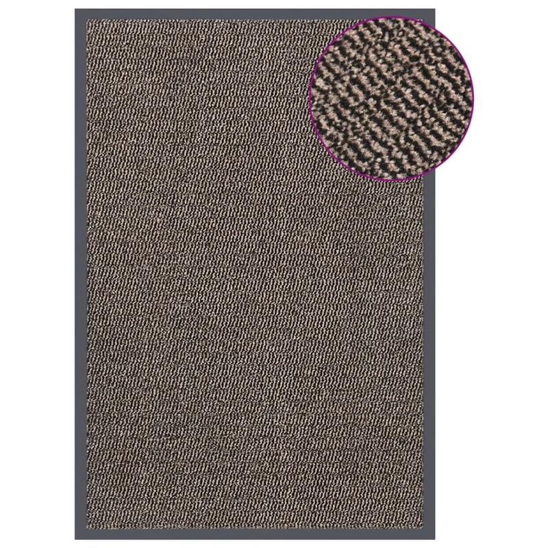 Paillasson touffeté 80 x 120 cm PP marron et caoutchouc DEC040679