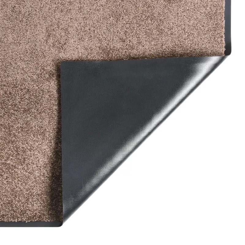 Paillasson de porte d'entrée dessous antidérapant 80 x 120 cm PP marron et vinyle DEC040630