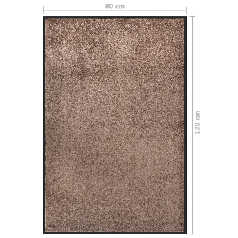 Paillasson de porte d'entrée dessous antidérapant 80 x 120 cm PP marron et vinyle DEC040630