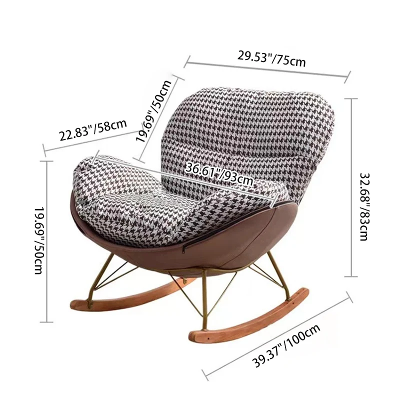 Contemporary Scandinavian Arc Swing Square Cotton Linen Velvet Synthetic Fabric Solid Wood Accent Chair Backrest Armless For Living Room