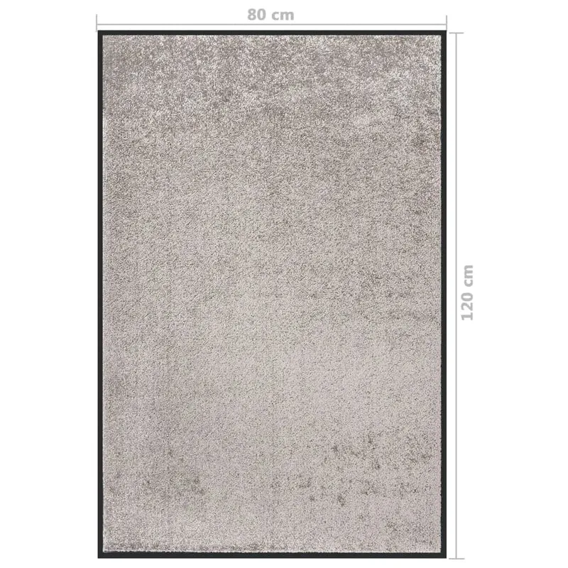 Paillasson porte d'entrée dessous antidérapant 80 x 120 cm PP torsadé gris vinyle DEC040596