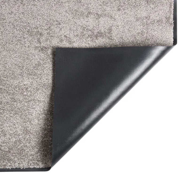 Paillasson de porte d'entrée 60 x 80 cm PP torsadé beige et vinyle DEC040594