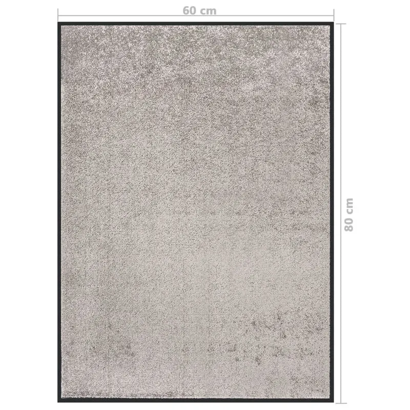 Paillasson de porte d'entrée 60 x 80 cm PP torsadé beige et vinyle DEC040594
