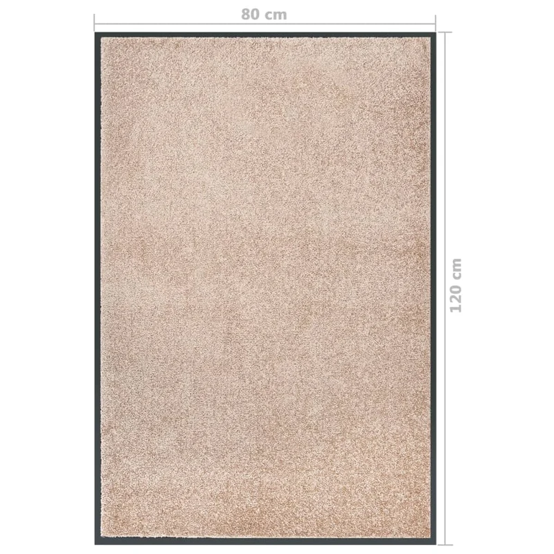 Paillasson porte d'entrée dessous antidérapant 80 x 120 cm PP torsadé vinyle beige DEC040589