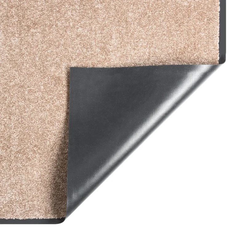 Paillasson de porte d'entrée dessous antidérapant 40 x 60 cm PP torsadé beige et vinyle DEC040585