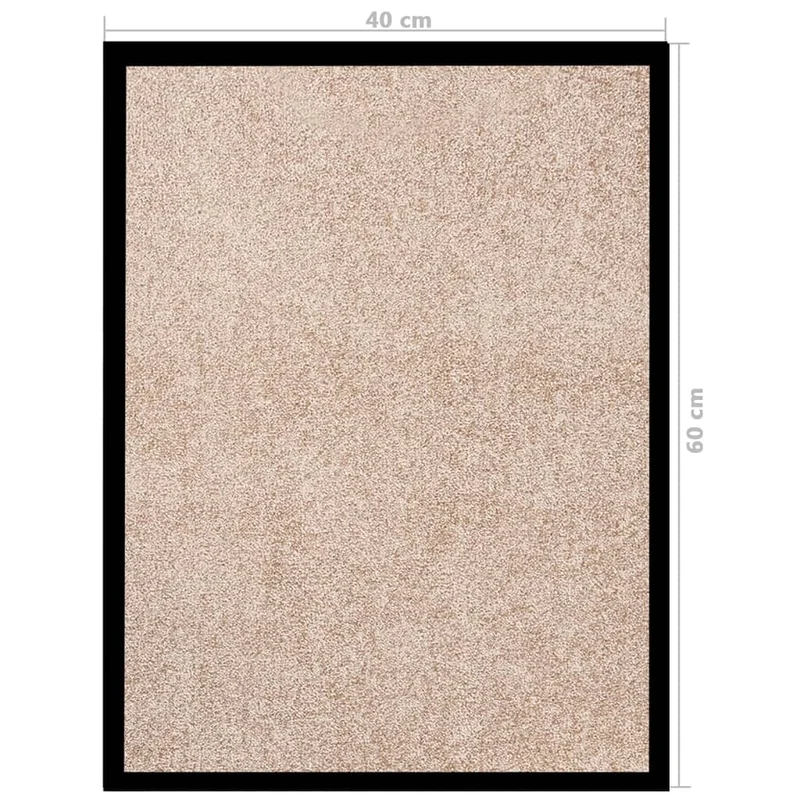 Paillasson de porte d'entrée dessous antidérapant 40 x 60 cm PP torsadé beige et vinyle DEC040585
