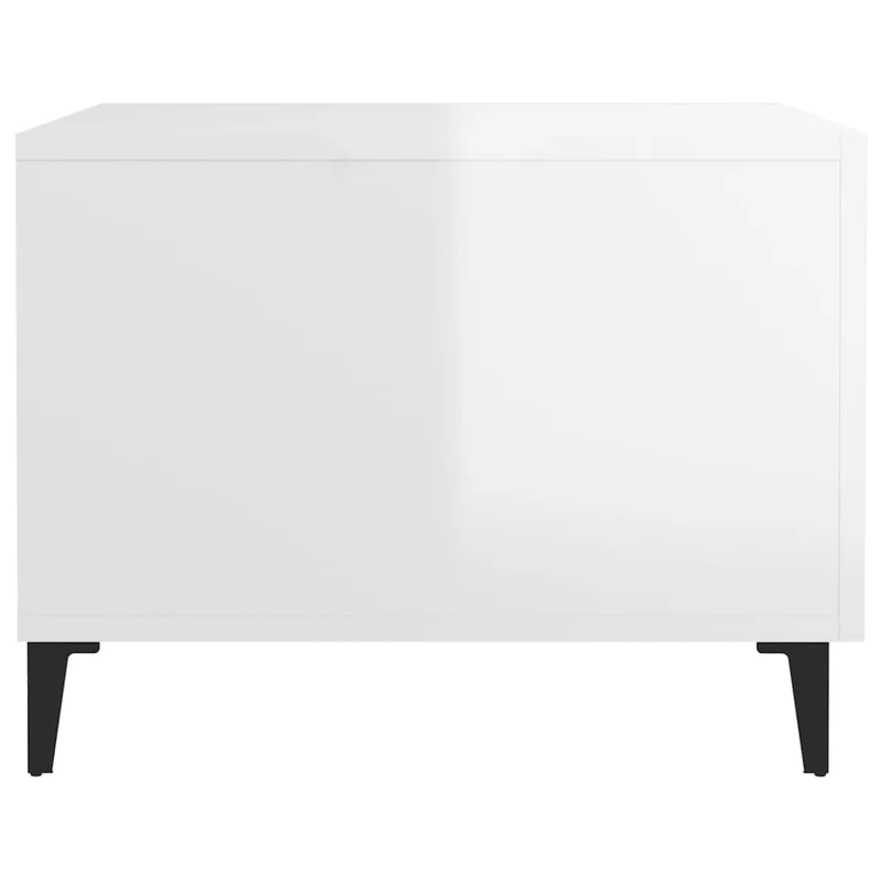 Lot de 2 tables basses avec pieds métal noir et bois d'ingénierie brillant 50 x 50 x 40 cm DEC040486