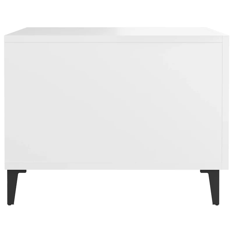 Lot de 2 tables de chevets avec pieds en métal noir et bois d'ingénierie blanc 50 x 50 x 40 cm DEC040479