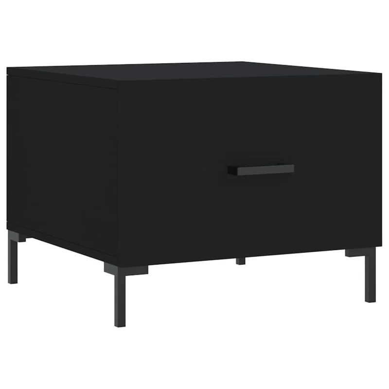 Lot de 2 tables de chevets avec tiroir 50 x 50 x 40 cm bois d'ingénierie noir et fer DEC040417