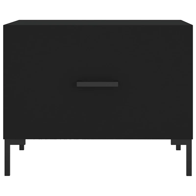 Lot de 2 tables de chevets avec tiroir 50 x 50 x 40 cm bois d'ingénierie noir et fer DEC040417