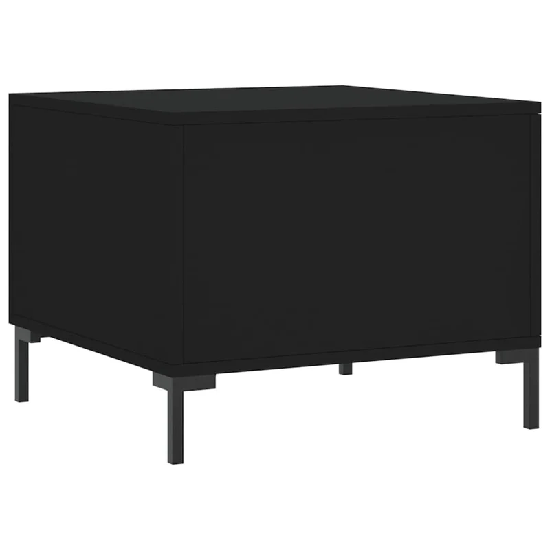 Lot de 2 tables de chevets avec tiroir 50 x 50 x 40 cm bois d'ingénierie noir et fer DEC040417