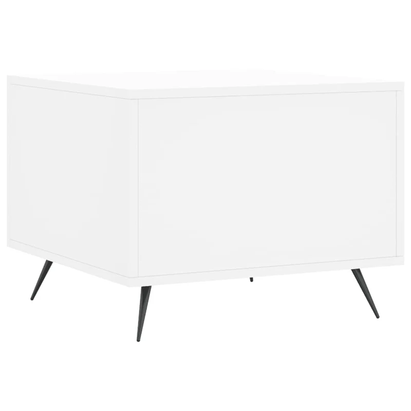 Lot de 2 tables basses tables de chevet avec tiroir 50 x 50 x 40 cm bois d'ingénierie blanc et fer DEC040313