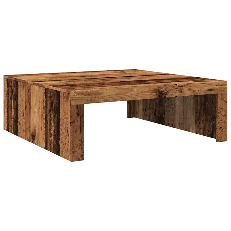 Table basse style rustique 100 x 100 x 35 cm bois d'ingénierie marron vieilli DEC040200