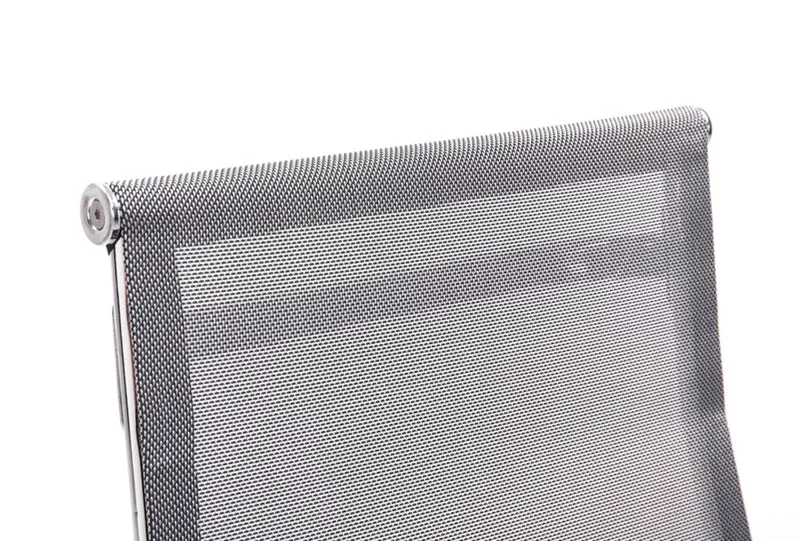Lot de 2 fauteuils de bureau chaises visiteur avec accoudoirs en maille gris et métal chromé 10_0001890