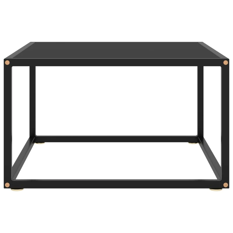 Table basse design moderne et contemporaine avec verre et acier noir 60 x 60 x 35 cm DEC039881