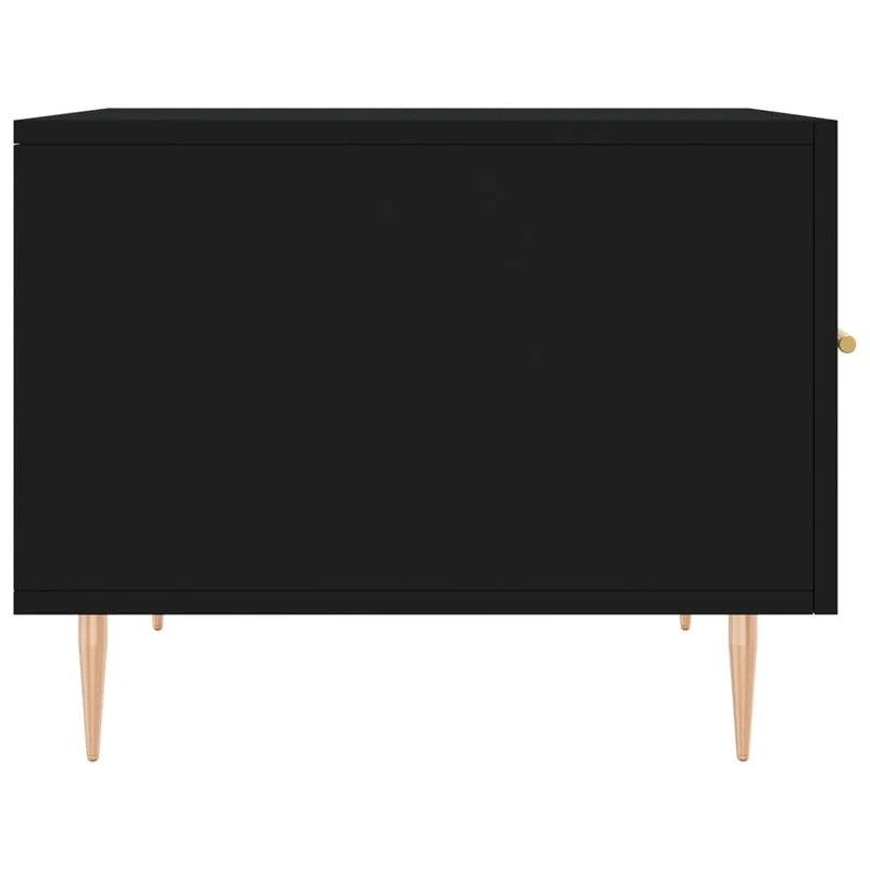 Table basse avec tiroir design moderne et contemporaine 50 x 50 x 40 cm bois d'ingénierie noir et fer DEC039666