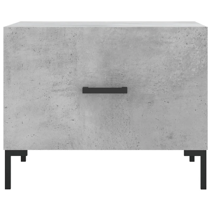 Table basse avec tiroir design moderne et contemporain 50 x 50 x 40 cm bois d'ingénierie gris et fer DEC039294