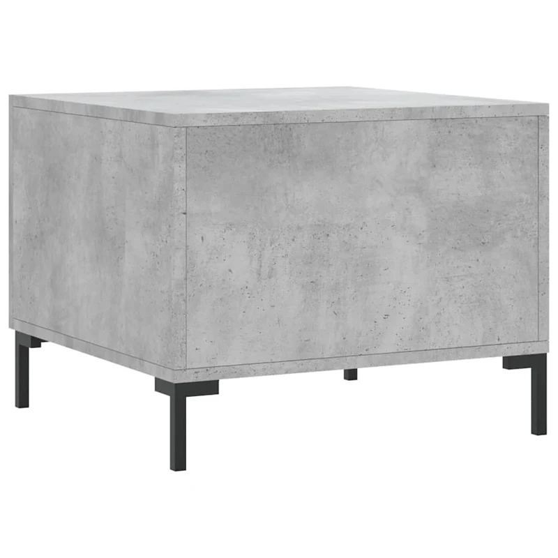 Table basse avec tiroir design moderne et contemporain 50 x 50 x 40 cm bois d'ingénierie gris et fer DEC039294