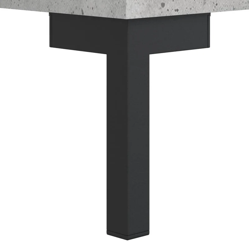 Table basse avec tiroir design moderne et contemporain 50 x 50 x 40 cm bois d'ingénierie gris et fer DEC039294