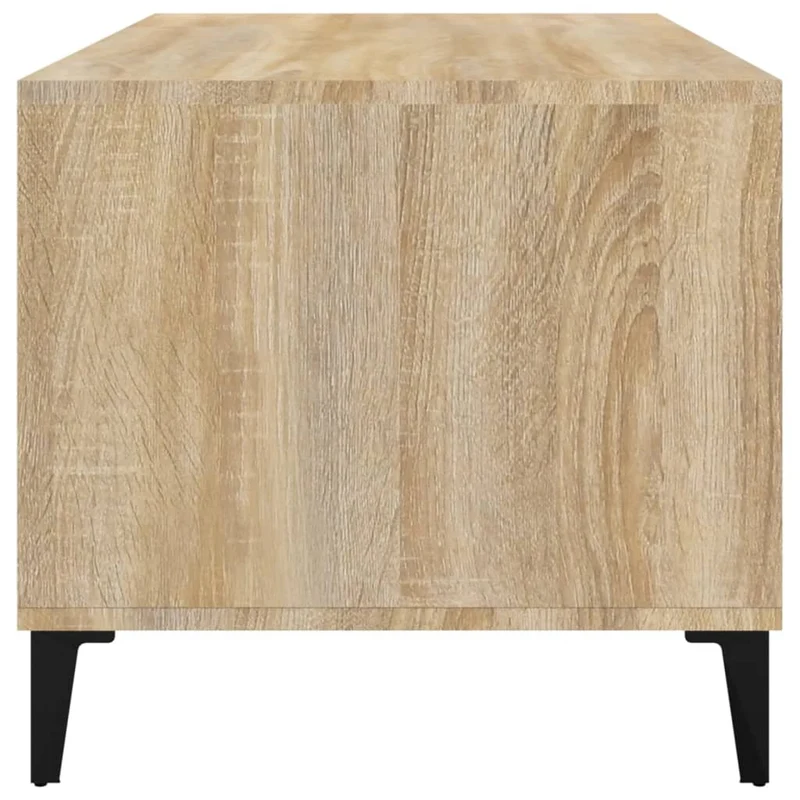 Table basse avec tiroir design moderne et contemporain 90 x 49 x 45 cm bois d'ingénierie couleur chêne et métal DEC039029