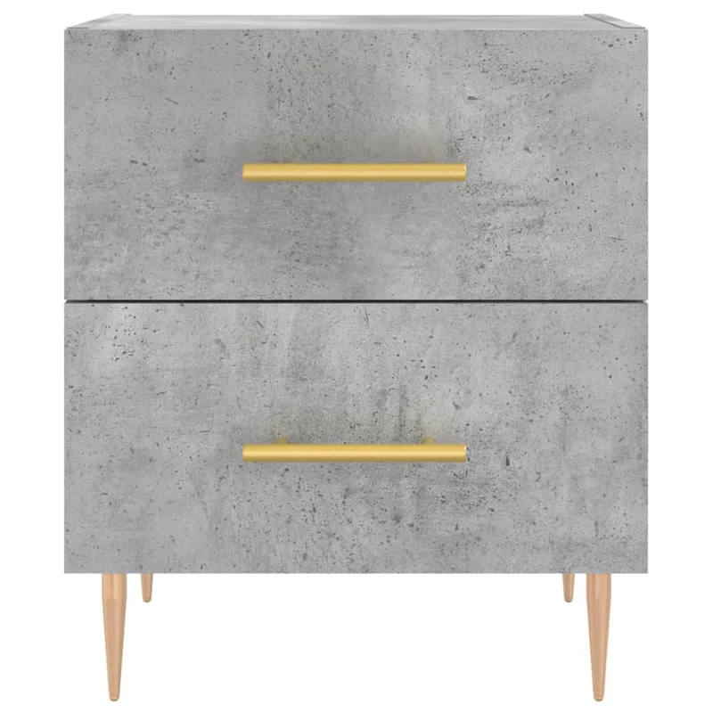Table de chevet avec tiroirs 40 x 35 x 47,5 cm bois d’ingénierie gris et fer DEC033984