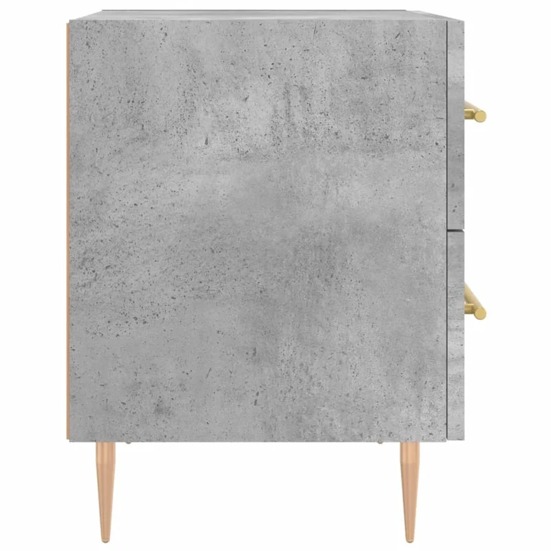 Table de chevet avec tiroirs 40 x 35 x 47,5 cm bois d’ingénierie gris et fer DEC033984