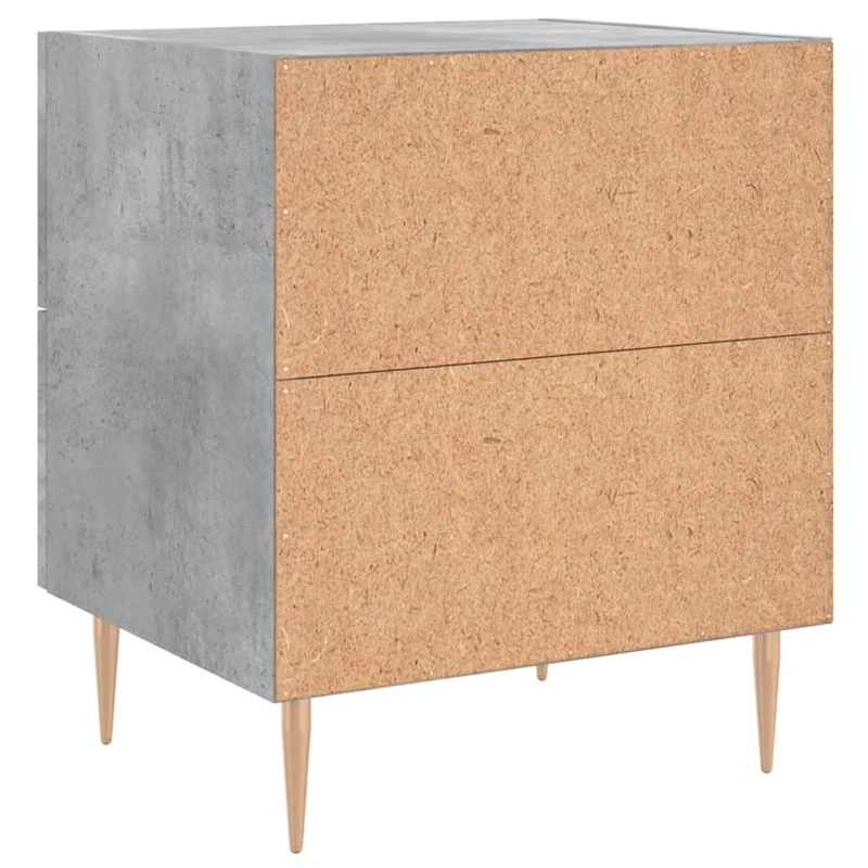 Table de chevet avec tiroirs 40 x 35 x 47,5 cm bois d’ingénierie gris et fer DEC033984