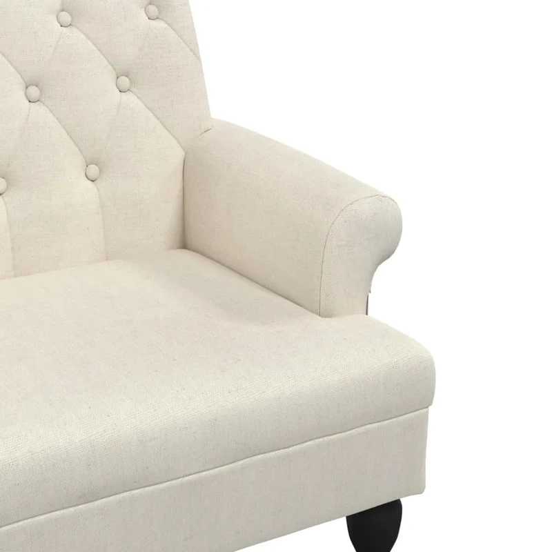 Banquette banc avec dossier capitonné et accoudoirs 120 x 62 x 75,5 cm en tissu crème DEC024637