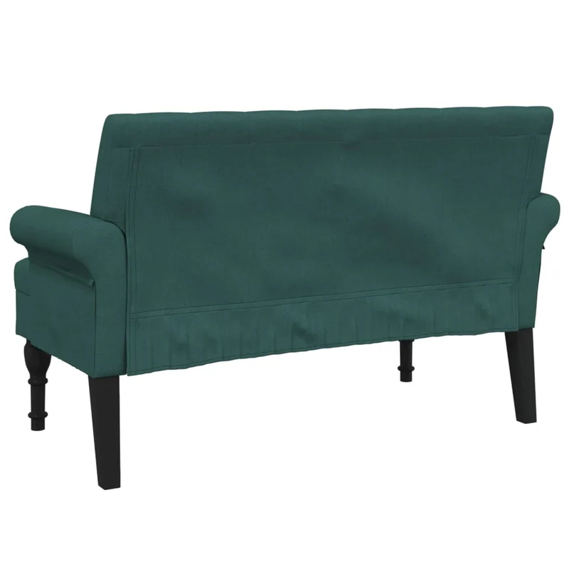Banquette banc avec dossier capitonné accoudoirs 120 x 62 x 75,5 cm en tissu vert DEC024662
