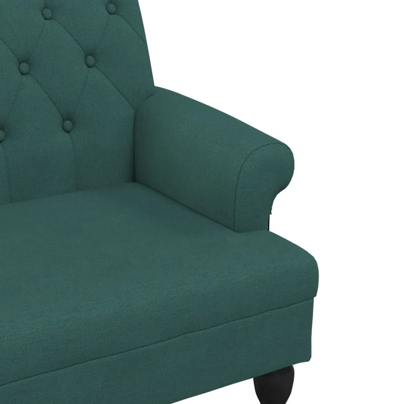 Banquette banc avec dossier capitonné accoudoirs 120 x 62 x 75,5 cm en tissu vert DEC024662
