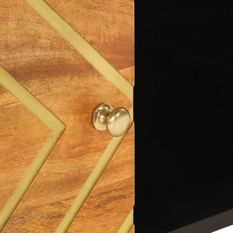 Table basse design tropical et 80 x 50 x 40 cm bois de massif manguier MDF et fer DEC039449
