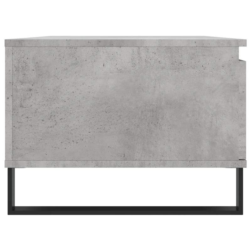 Table basse avec tiroir design moderne et contemporaine 90 x 50 x 36,5 cm bois d'ingénierie gris et métal DEC039377