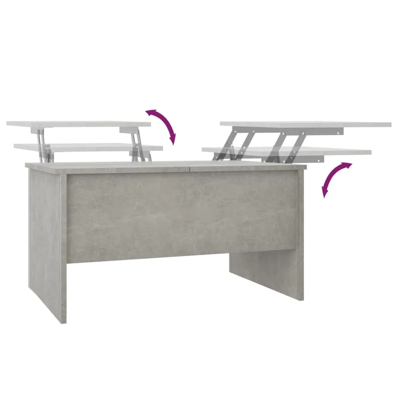 Table basse design moderne et contemporaine 80 x 50 x 42,5 cm bois d'ingénierie gris DEC039341
