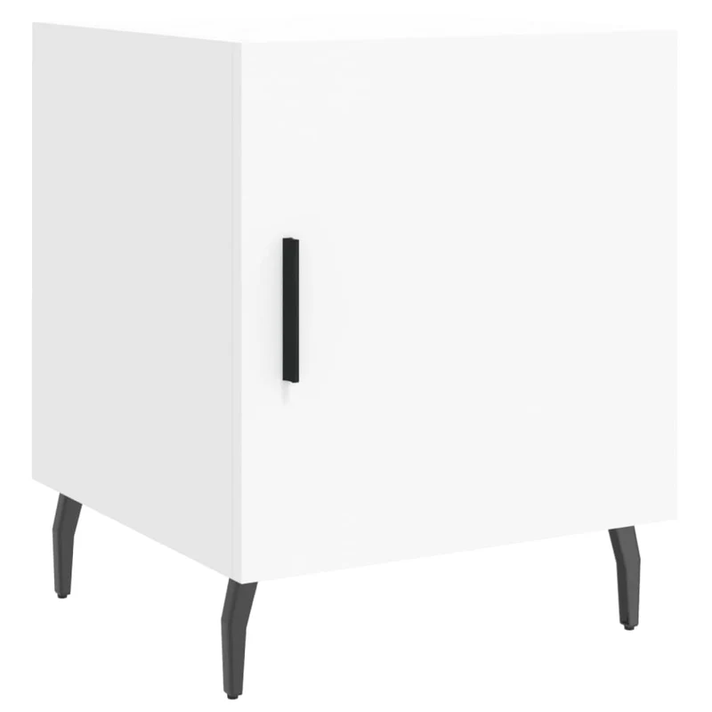 Lot de 2 tables de chevet avec compartiment avec porte 40 x 40 x 50 cm bois d’ingénierie blanc DEC034960