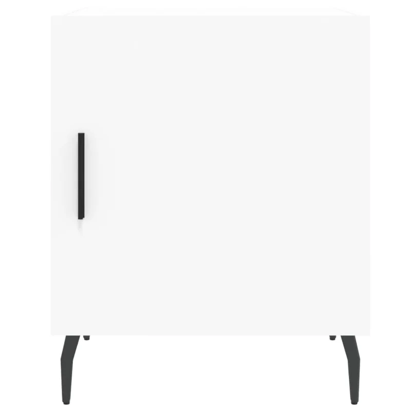 Lot de 2 tables de chevet avec compartiment avec porte 40 x 40 x 50 cm bois d’ingénierie blanc DEC034960