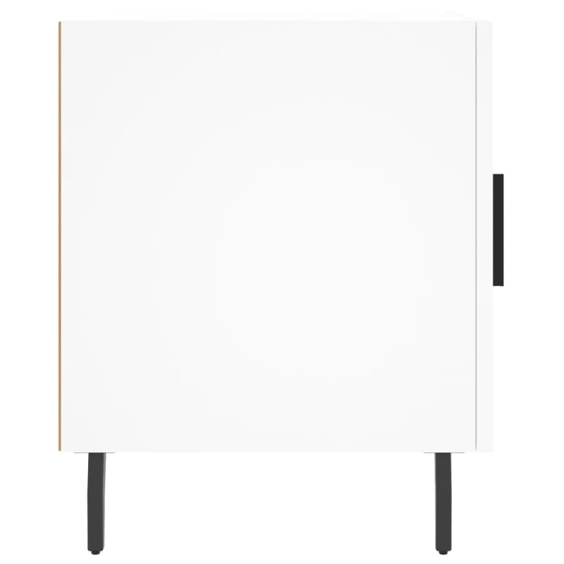 Lot de 2 tables de chevet avec compartiment avec porte 40 x 40 x 50 cm bois d’ingénierie blanc DEC034960