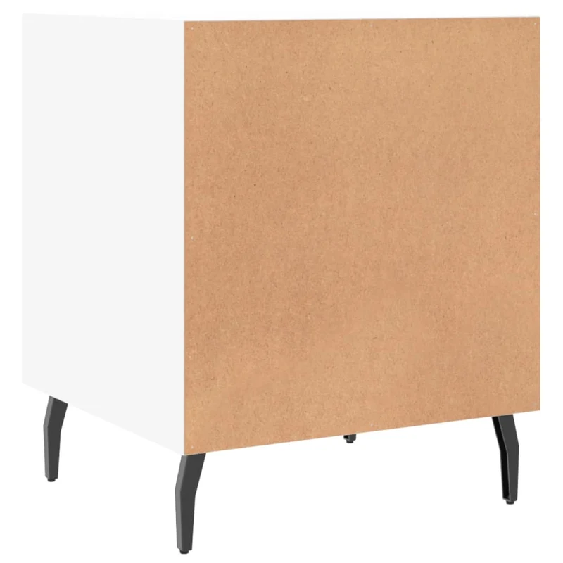 Lot de 2 tables de chevet avec compartiment avec porte 40 x 40 x 50 cm bois d’ingénierie blanc DEC034960
