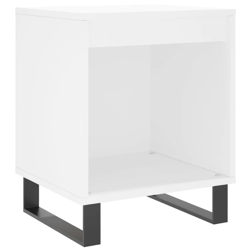 Lot de 2 tables de chevet avec compartiment ouvert 40 x 35 x 50 cm bois d’ingénierie blanc DEC034934